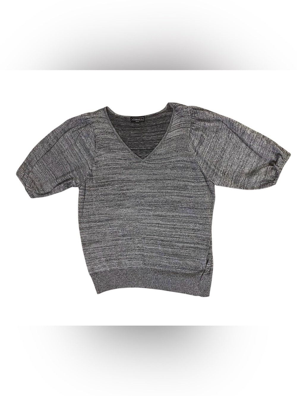 🩶Shiny elementz Gray V-Neck Sweater Like New